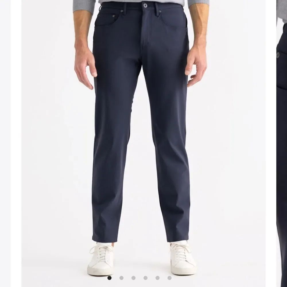 Proper Cloth Milano Performance Knit Pants Navy Blue Stretch